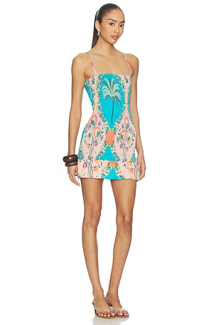 Maaji Arabian Palm Zephyra Mini Dress in Teal. Size M. Also