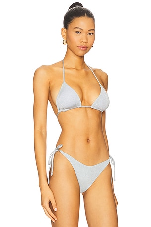 Maaji Balmy Bikini Top in Metallic Silver