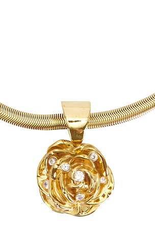 Magda Butrym Rose Necklace in Metallic Gold