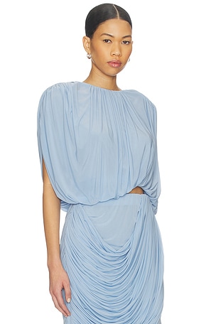 Magda Butrym Draped Blouse in Baby Blue