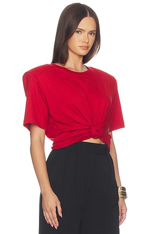 Magda Butrym Knot Front T-Shirt in Red