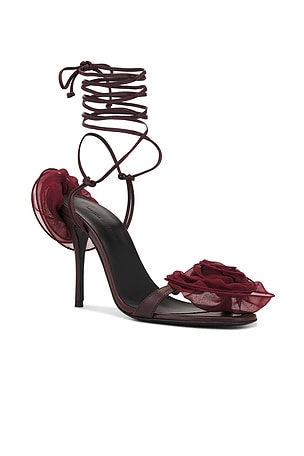 Magda Butrym Flower Sandal in Burgundy