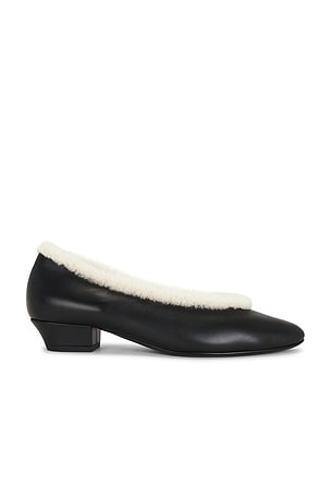 Leather & Shearling Ballerina Heel Magda Butrym