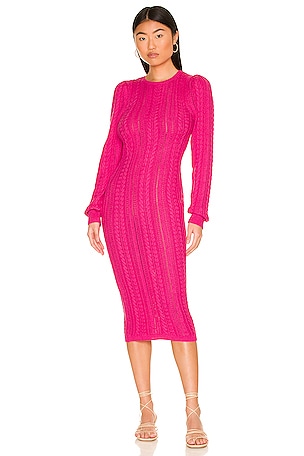 thick knit midi dress Anastasia Noir Midi Knit Dress – Elegant Black Knitwear M