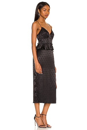 MAJORELLE Marzia Midi Dress in Black