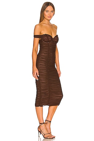 MAJORELLE Tabitha Midi Dress in Chocolate