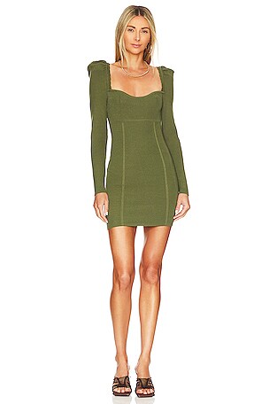 MAJORELLE Elmore Mini Dress in Army Green | REVOLVE