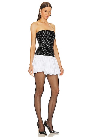 MAJORELLE x Bridget Juliette Mini Dress in Black,White
