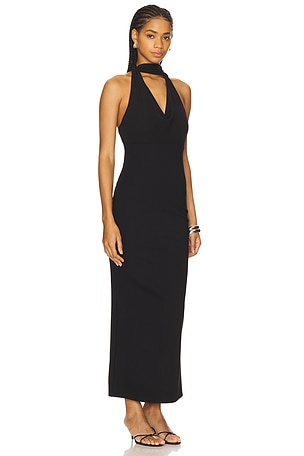 MAJORELLE Kelly Halter Gown in Black