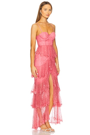 MAJORELLE Zelda Fitz Gown in Pink