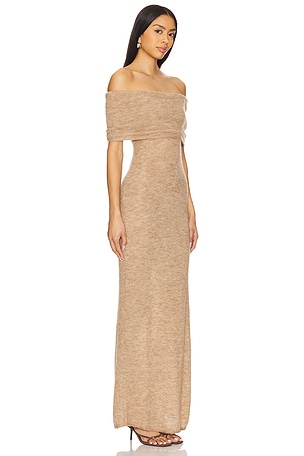 MAJORELLE Avalee Maxi Dress in Beige