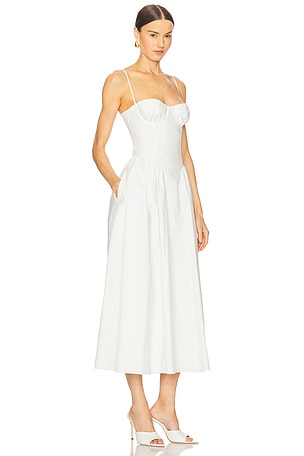 MAJORELLE Serena Midi Dress in White