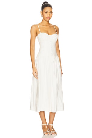 MAJORELLE Sky Midi Dress in Ivory