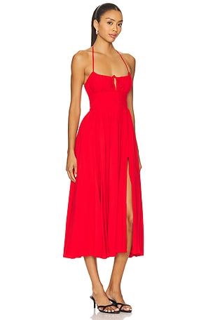 MAJORELLE Summer Midi Dress in Red