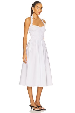 MAJORELLE x Yhasmina Ferrara Alexis Midi Dress in White