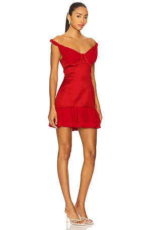 MAJORELLE Tia Mini Dress in Red