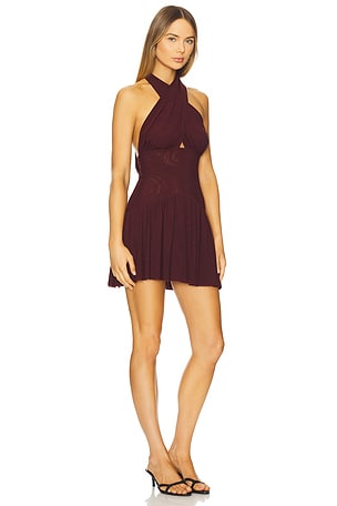 MAJORELLE Alina Mini Dress in Burgundy