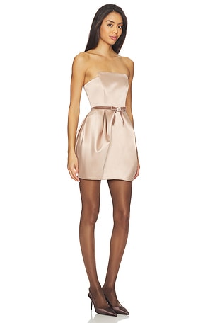 MAJORELLE Midge Mini Dress in Metallic Gold