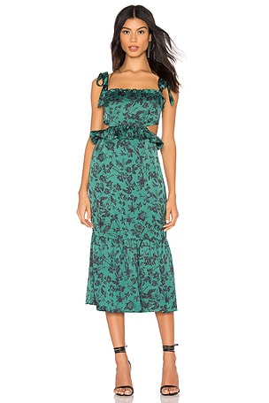 MAJORELLE Francesca Midi Dress in Green Riviera | REVOLVE