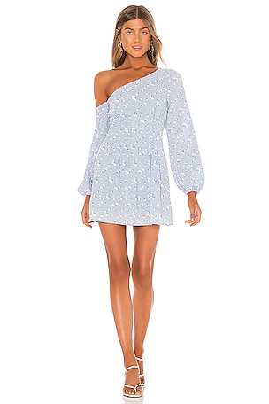 majorelle mandy mini dress MAJORELLE Mandy Mini Dress Baby Blue Ditsy Floral Revolve XXS NWOT $178