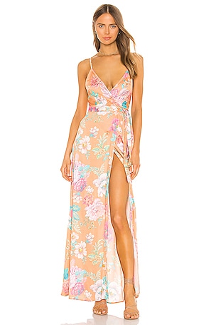 majorelle cubano maxi dress MAJORELLE Cubano Maxi Dress in Multi Flora in Multi Floral