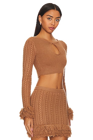 MAJORELLE Ella Top in Chocolate