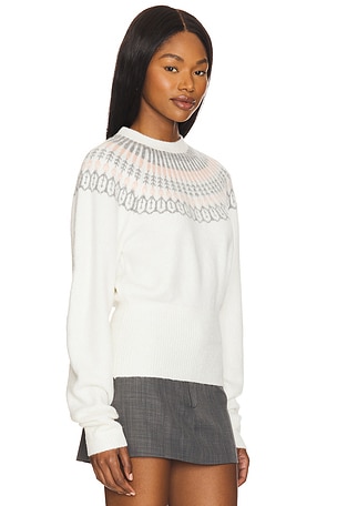 MAJORELLE Emilea Fairisle Sweater in Ivory