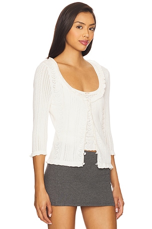 MAJORELLE Romily Cardigan in Ivory. Size XS. Also