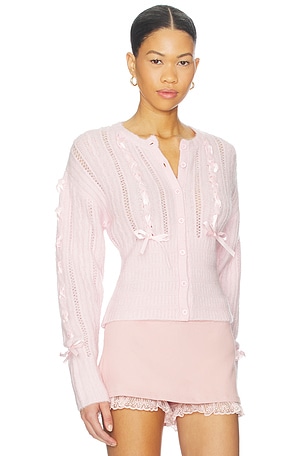 MAJORELLE Lilyana Cardigan in Pink. Size XS. Also