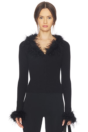 Lela Feather Cardigan MAJORELLE