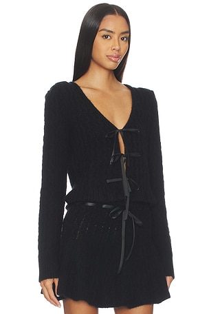MAJORELLE Serra Cardigan in Black. Size XXS. Also