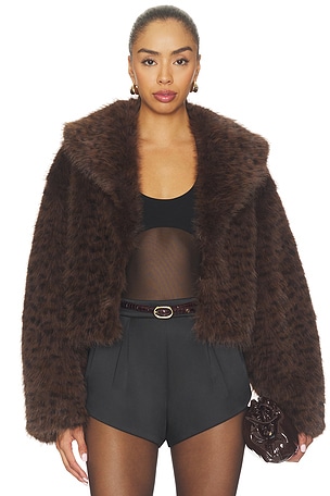 Astrid Faux Fur Jacket MAJORELLE