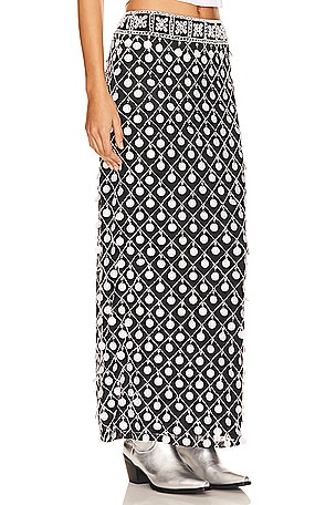 MAJORELLE Cirie Embellished Maxi Skirt in Black