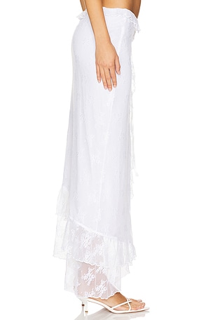 MAJORELLE Leonie Maxi Skirt in White