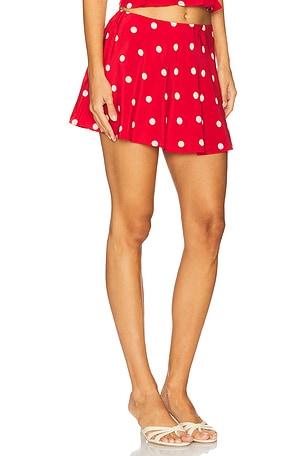 MAJORELLE Deanna Mini Skirt in Red