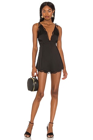 MAJORELLE Cami Romper in Black | REVOLVE