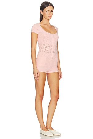 MAJORELLE Fenella Short Sleeve Romper in Pink