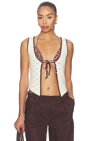Nadyne Tie Front Top MAJORELLE