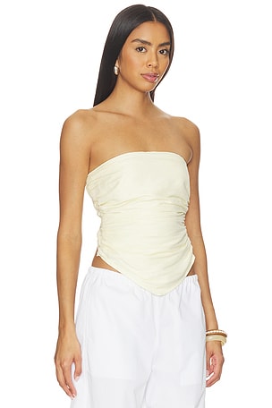 MAJORELLE Beale Linen Top in Yellow