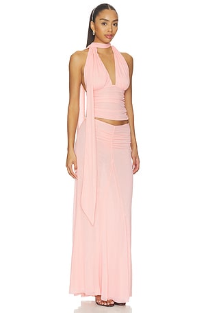 MAJORELLE Chantal Halter Top in Rose
