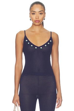 Lucassia Textured Embroidered Tank MAJORELLE