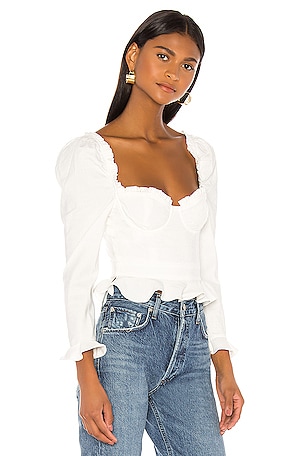 MAJORELLE Corie Top In White in Ivory