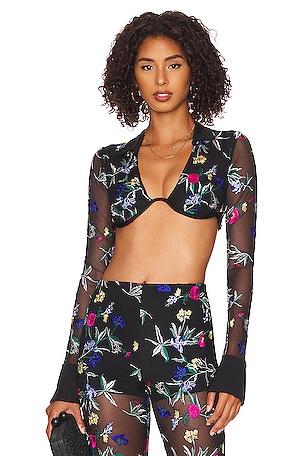 AFRM Macie Top in Fall Noir Floral