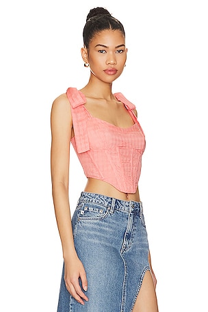 MAJORELLE Martina Corset Top in Coral