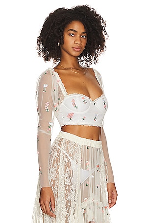 MAJORELLE Majorelle keilah crop top en color ivory talla XL en Ivory - Ivory