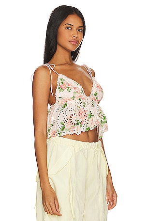 MAJORELLE Majorelle chrishelle crop top en color rosado talla XS en Pink & Green - Pink