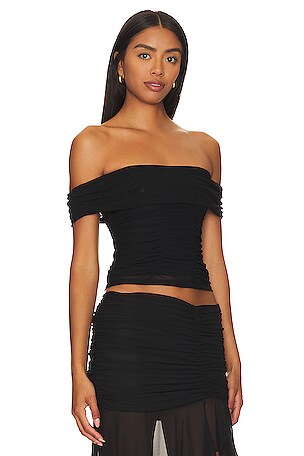 MAJORELLE Cara Top in Black