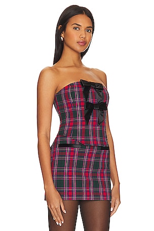 MAJORELLE Joi Bustier Top in Fuchsia