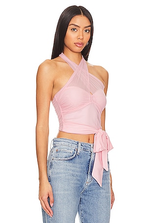 MAJORELLE Charlize Halter Top in Pink