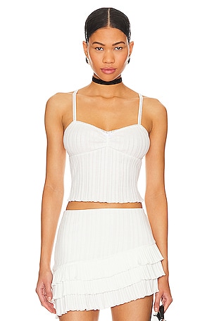 L'Academie Comilly Bralette Top in White